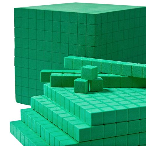  hand2mind Green, Foam, Base Ten Blocks for Place Value Math (Set of 322)