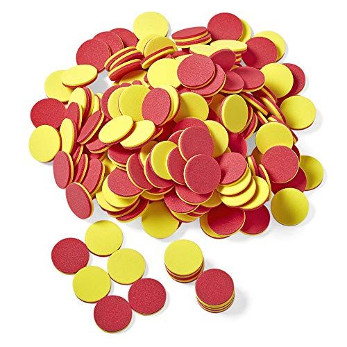  [아마존베스트]hand2mind Foam Two-Color Counters for Kids (Ages 5+), Math Manipulatives for Counting, Sorting, Grouping & Math Bingo Chips (Pack of 200)