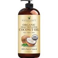 Handcraft Blends Organic Fractionated Coconut Oil - 16 Fl Oz - 100% Pure and Natural - Premium Grade Oil for Skin and Hair - Carrier Oil - Hair and Body Oil - Massage Oil