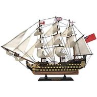 Handcrafted Nautical Decor HMS Victory Wooden Tall Model Ship 24 - Model Warship - Not a Kit