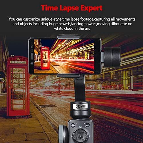  Zhi yun Zhiyun Smooth 4 Smartphone Stabilizer 3 Axis Handheld Gimbal Stabilizer for iphone x 8 7 6plus Samsung Galaxy S8 note 8 GoPro Support Object Tracking,Phonego Mode,Timelapse Expert,