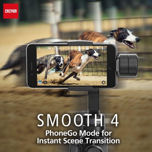  Zhi yun Zhiyun Smooth 4 Smartphone Stabilizer 3 Axis Handheld Gimbal Stabilizer for iphone x 8 7 6plus Samsung Galaxy S8 note 8 GoPro Support Object Tracking,Phonego Mode,Timelapse Expert,