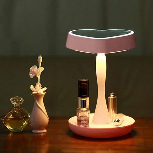  Handheld Mirrors Mirrors Makeup Mirror Portable Desktop Vanity Mirror LED Light Princess Mirror Foldable Desk lamp Simple Creative HD Colorful Makeup Mirror (Color : Pink, Size : 1