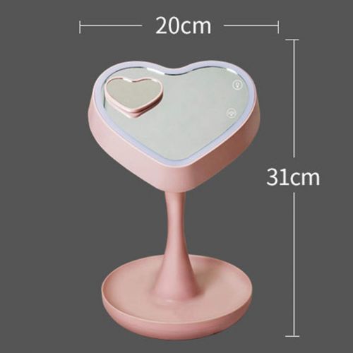  Handheld Mirrors Mirrors Makeup Mirror Portable Desktop Vanity Mirror LED Light Princess Mirror Foldable Desk lamp Simple Creative HD Colorful Makeup Mirror (Color : Pink, Size : 1