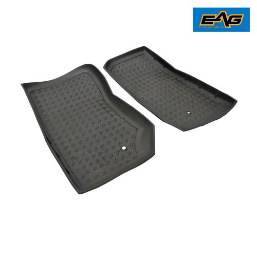  Handles EAG Front Floor Mat Liner All Terrain Black 2PCS Fit for 07-13 Jeep Wrangler JK (2 Door & 4 Door Models)