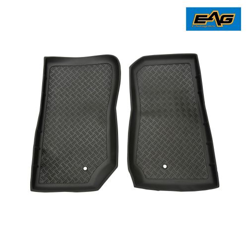  Handles EAG Front Floor Mat Liner All Terrain Black 2PCS Fit for 07-13 Jeep Wrangler JK (2 Door & 4 Door Models)