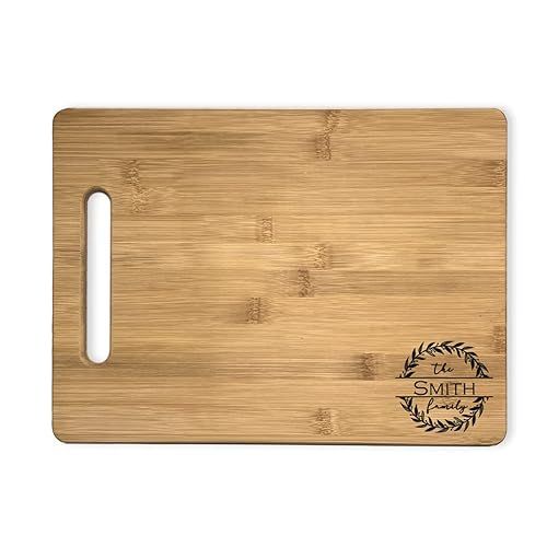  Personalized Cutting Board | Laser Engraved Bamboo Boards | Custom Wedding Anniversary Present | Customized Kitchen Decor | Unique Monogramed Cuting Board | Custom Gift Set For New Homeowners