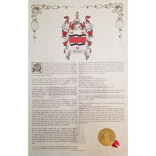  Boling - Coat of Arms, Crest & History 11x17 Print - Surname Origin: England