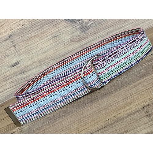  Colorful Unisex Woven Belt, D Ring 1.5