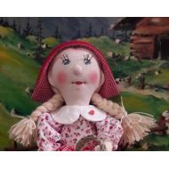 HandmadevonValerie Rag Doll handmade toy fabric doll Little Red Riding Hood personalized Rag Doll Soft Doll