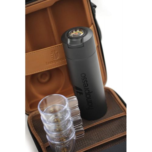  Handpresso 48242 Tasche/Koffer schwarz fuer Handpresso Pump mit Thermosflasche und 4 unzerbrechlichen Tassen