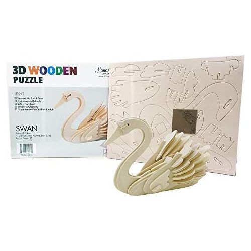  [아마존베스트]Hands Craft DIY 3D Wooden Puzzle Bundle Set, Pack of 6 Bird Animals Brain Teaser Puzzles | Educational STEM Toy for Kids and Adults | Safe and Non-Toxic Easy Punch Out Premium Wood