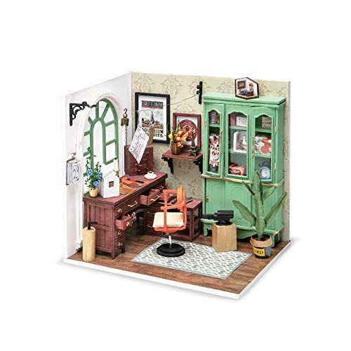  Hands Craft DIY Miniature Dollhouse Kit 3D Model Craft Kit Pre Cut Pieces LED Lights 1:24 Scale Adult Teen Jimmys Studio (DGM07)