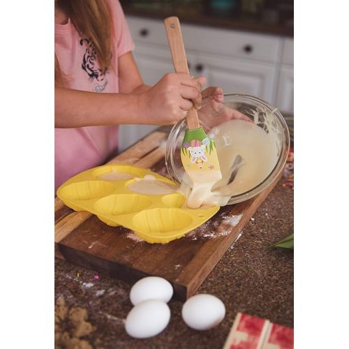  Spring Fling Easter Egg Shaped Silicone Cupcake Mold and Spatula Set