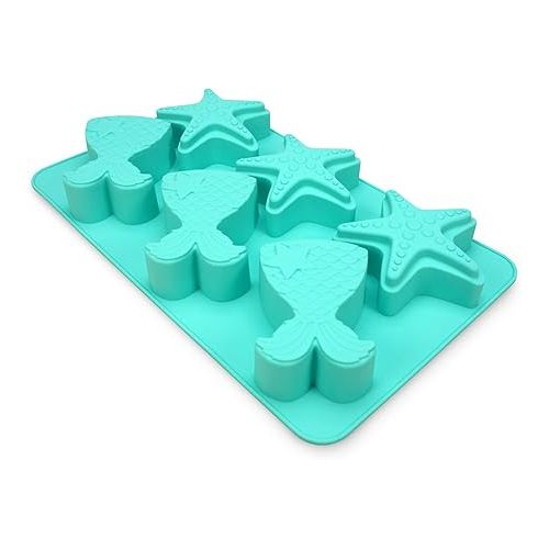  Under the Sea Silicone Mermaid Tail and Starfish Shaped Cupcake Mold