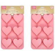 Baked with Love Heart Shaped Silicone Cupcake Mold 2-Pack