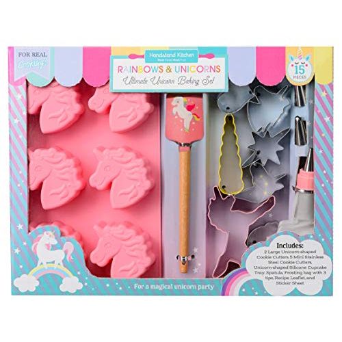  Handstand Kitchen Rainbows and Unicorns 15-piece Ultimate Baking Party with Recipes for Kids: Kitchen & Dining