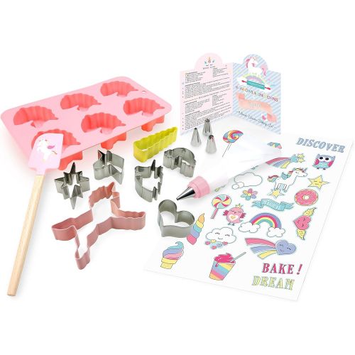  Handstand Kitchen Rainbows and Unicorns 15-piece Ultimate Baking Party with Recipes for Kids: Kitchen & Dining