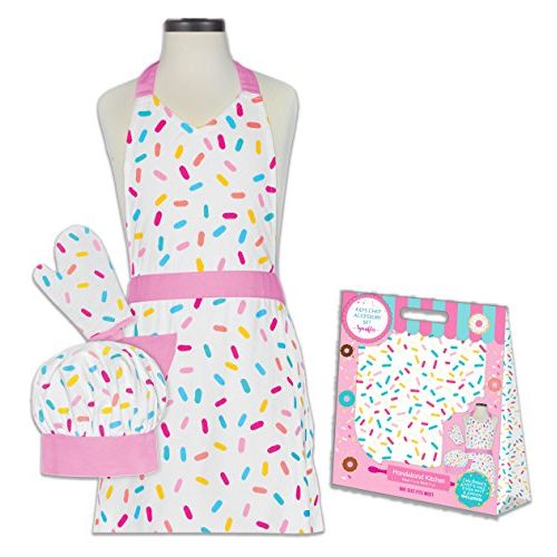  Handstand Kitchen Childs Sprinkles 100% Cotton Apron, Mitt and Chefs Hat Gift Set: Kitchen & Dining