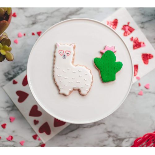  [아마존베스트]Handstand Kitchen Llama Love 2-piece Llama and Cactus Cookie Cutter Set