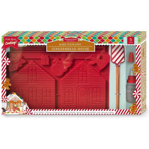  [아마존베스트]Handstand Kitchen Gingerbread House 5-piece Real Baking Set with Recipes for Kids