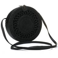 Handwoven Hurber Womens Woven Bag Round Handmade Woven Shoulder Bag Cross Body Handmade Rattan Bag