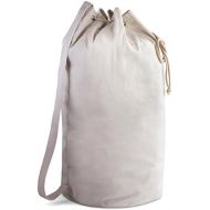 Handy Laundry Canvas Duffel Bag - Drawstring with Leather Closure and Shoulder Strap for Easy Carrying. The Strong Canvas Material Makes This a Reliable Duffle Bag for Laundry, Travel or Camping