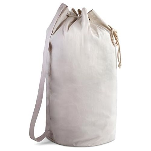  Handy Laundry Canvas Duffel Bag - Drawstring with Leather Closure and Shoulder Strap for Easy Carrying. The Strong Canvas Material Makes This a Reliable Duffle Bag for Laundry, Travel or Camping