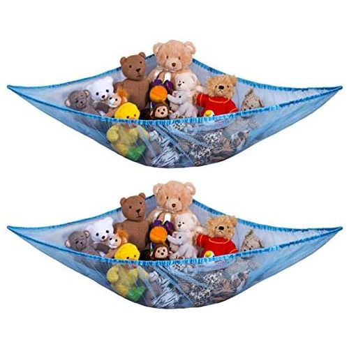  [아마존베스트]Handy Laundry Jumbo Toy Hammock, Blue - Organize Stuffed Animals and Childrens Toys with this Mesh Hammock. Great Decor while Neatly Organizing Kids Toys and Stuffed Animals. Expands to 5.5 feet