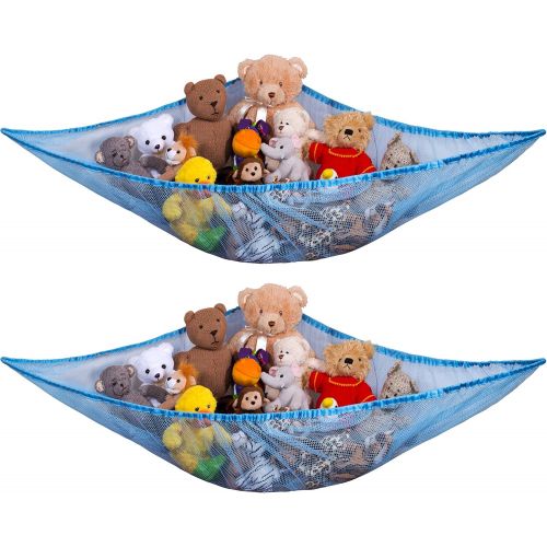  [아마존베스트]Handy Laundry Jumbo Toy Hammock, Blue - Organize Stuffed Animals and Childrens Toys with this Mesh Hammock. Great Decor while Neatly Organizing Kids Toys and Stuffed Animals. Expands to 5.5 feet