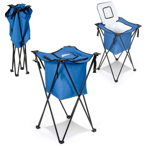 Handybirdy Portable Folding Tub Cooler Stand Carry Bag Leakproof Picnic Cooler Blue Party Picnic Outdoor Camping