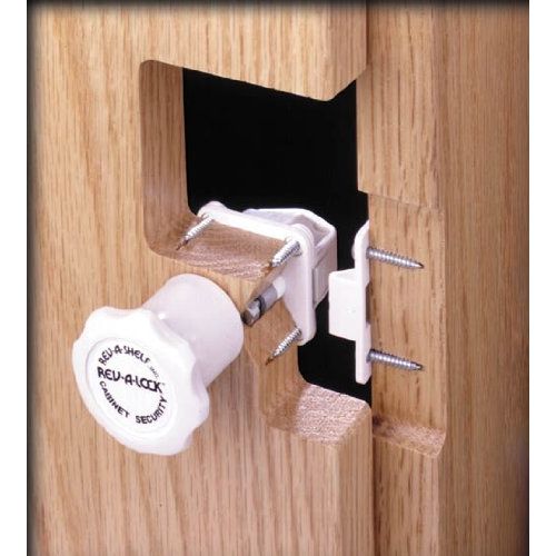  Handyct Cabinet Lock Security System with 5 Locks and 2 Keys Sink & Base Accessories - RAL-101-1 -- White