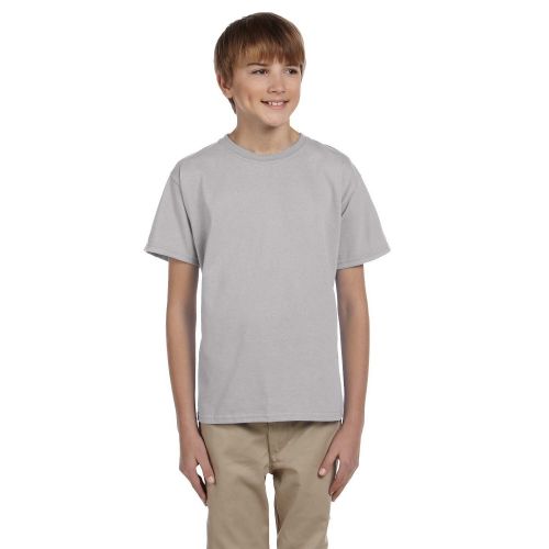  Hanes Comfortblend Boys Ecosmart Light Steel Grey Cotton Crewneck T-shirt by Hanes