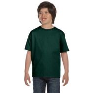Hanes Boys Green Cotton, Polyester T-shirt by Hanes