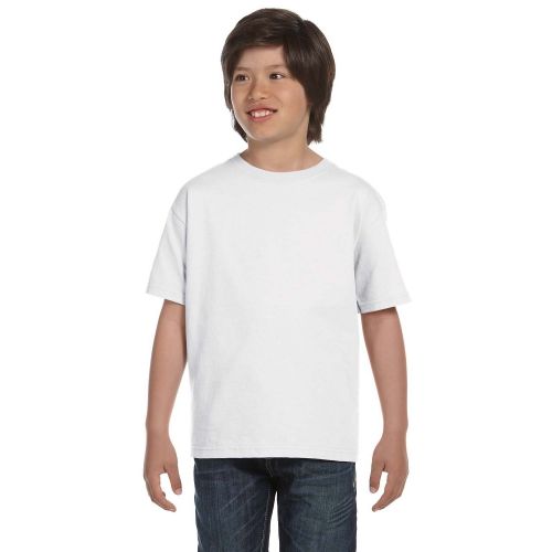  Hanes Boys Beefy-T White Cotton T-shirt by Hanes