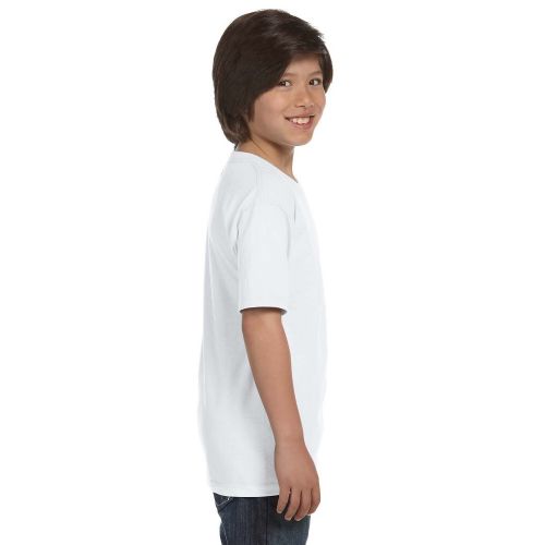  Hanes Boys Beefy-T White Cotton T-shirt by Hanes