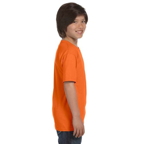  Hanes Boys ComfortSoft Heavyweight Orange Cotton Polyester T-Shirt by Hanes