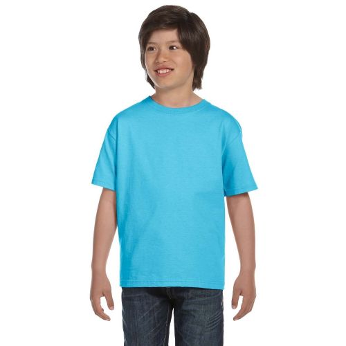  Hanes Boys Comfortsoft Light Blue 5.2-ounce CottonPolyester Heavyweight T-shirt by Hanes