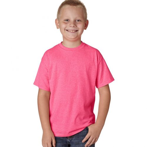  Hanes Boys X-Temp Neon Pink CottonPolyester Heather Performance T-shirt by Hanes