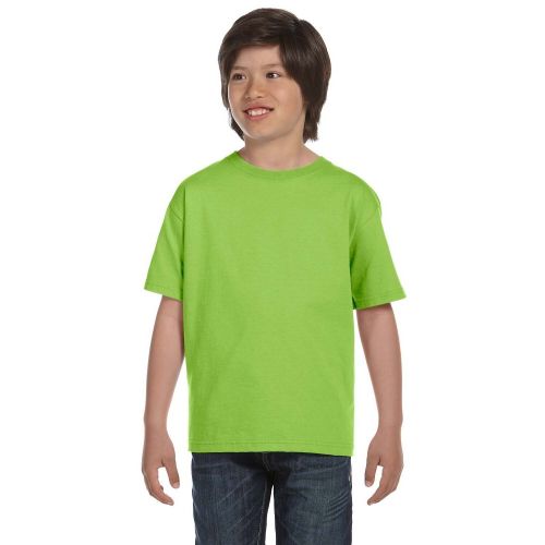  Hanes Boys Comfortsoft Lime 5.2-ounce CottonPolyester Heavyweight T-shirt by Hanes