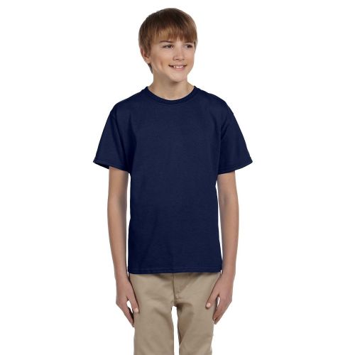  Hanes Boys Comfortblend Ecosmart PolyesterCotton Navy Blue Crewneck T-Shirt by Hanes