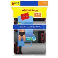 Hanes Mens FreshIQ Cool Comfort Mesh Sport Brief 6-Pack (5 + 1 Free Bonus Pack)