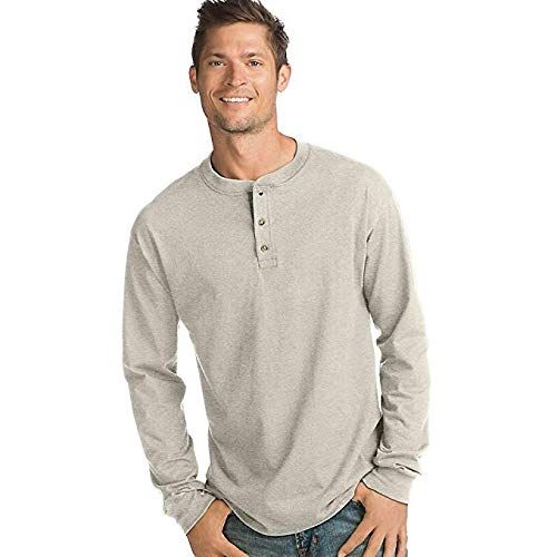  Hanes Mens Beefy-T Long-Sleeve Henley