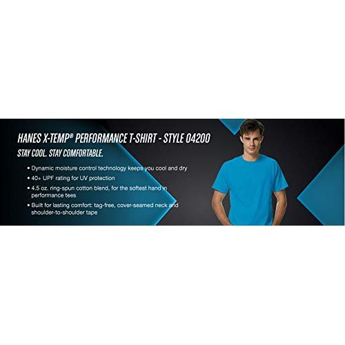  Hanes Mens 2 Pack X-Temp Performance T-Shirt