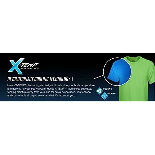  Hanes Mens 2 Pack X-Temp Performance T-Shirt