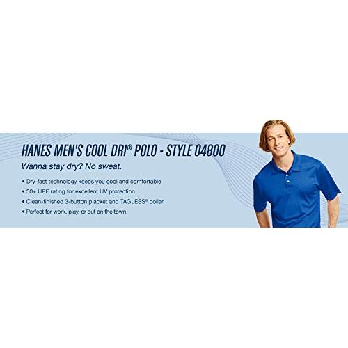  Hanes Sport Mens Cool DRI Mens Performance Polo Shirt