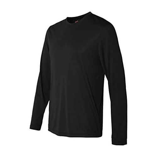  Hanes Mens Long Sleeve Cool Dri T-Shirt UPF 50+ (Pack of 2)