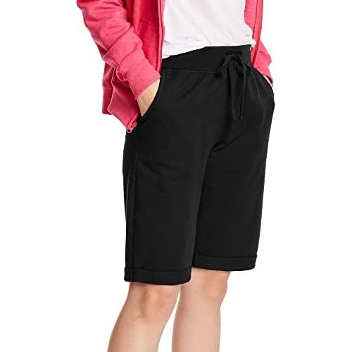  Hanes Womens French Terry Bermuda Pocket Short