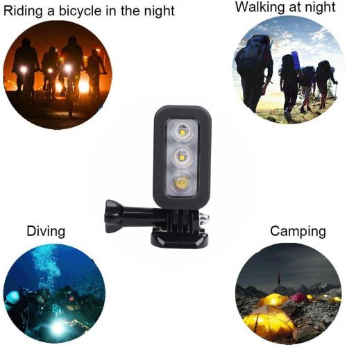  Hangang Wasserdicht LED Unterwasser Dive Licht fuer fuer GoPro Hero Action Kameras, wasserdicht Sidekick Side LED Flash Spot Flood Beleuchtung Kamera Zubehoer