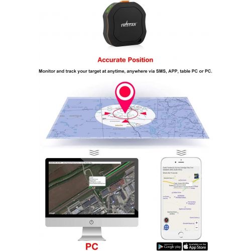  [아마존베스트]Hangang Personal GPS Tracker, Mini Portable GPS Tracker Tracking Device, Real Time Vehicle GPS Tracker, Waterproof & SOS Emergency for Kids Adults Elderly Pet Car Vehicle Bike Assets - TK1